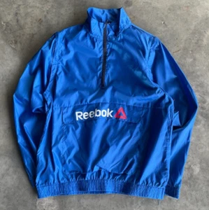 MEN COBALT BLUE REEBOK WINDBREAKER PULLOVER JACKET - SIZE M - Picture 1 of 5