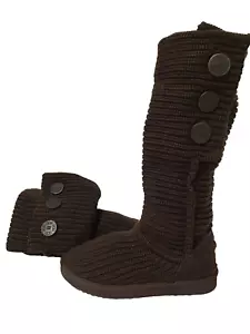 UGG Classic Cardy Button Knit 5819 Women’s Boot Size 8 Brown EUR 39 UK 6.5….F43 - Picture 1 of 10