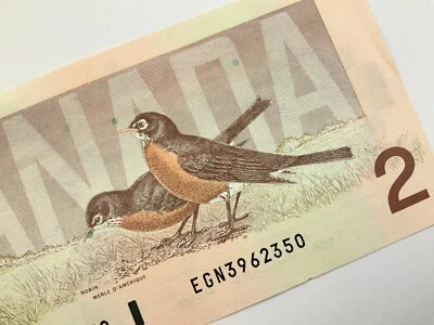 1986 Canada 2 Dollars Uncirculated Banknote EGN Prefix Thiessen Crow AA166 - Image 1 of 4