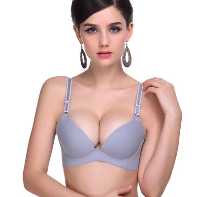 Sujetador sin costuras Lencería para mujer Sujetadores push up Ropa interior acolchada inalámbrica 30-38 A B C D Foto 1 de 4