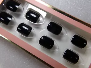 Uñas portátiles para arte en uñas pegamento negro brillante en corto - Imagen 1 de 5