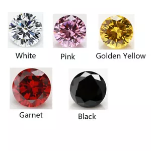 100PCS Per Colors Total 500pcs Round Mix Color Loose Cubic Zirconia Stone CZ - Picture 1 of 8