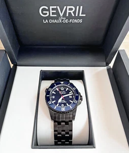 Reloj para hombre GEVRIL 46113 Canal St Swiss automático limitado esfera azul buceo 42 mm - Imagen 1 de 4