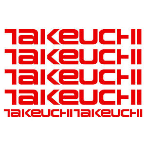 takeuchi aufkleber sticker bagger excavator 6 Stücke Pieces