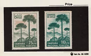 CHILE 1967 STAMP # 708/9 MNH FOREST TREE - Picture 1 of 1