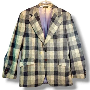 Cappotto sportivo blazer lana vintage Hammonton Park Glen plaid pannello finestra 44R USA foro - Foto 1 di 13
