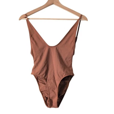 MINIMALE ANIMALE Swimsuit Small - Brown Golden Made in USA One Piece Low Back - Image 1 of 4