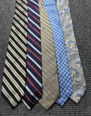 Lote de 5 corbatas geométricas de cachemira a rayas multicolores Chaps Ties para hombre Foto 1 de 4