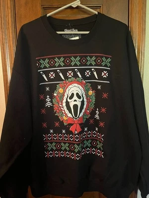 Nueva Sudadera SCREAM Ghost Face Fea Navidad XL Bioworld 52" Pecho ¡Tema Caliente! Foto 1 de 4
