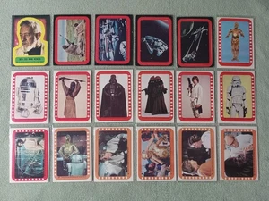 18 VINTAGE TOPPS 1977 STAR WARS STICKERS SERIES 1 2 4 5 BLUE RED GREEN ORANGE EX - Picture 1 of 10