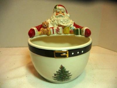 SPODE CHRISTMAS TREE SANTA CLAUS NUT BOWL  NEW IN BOX - Image 1 of 4
