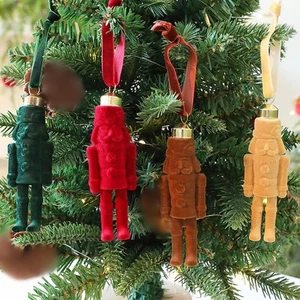 Traditional Flocking Nutcrackers Hanging Ornament Plastic Fabric Holiday for - Picture 1 of 20