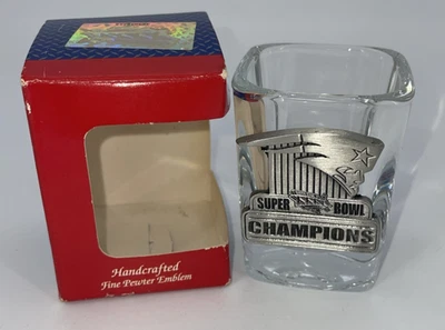 Super Bowl XXXVI Campeones New England Patriots vidrio tiro artesano peltre Foto 1 de 4