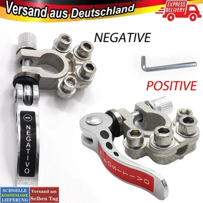 2Stk,Autobatterie Batterie Polklemmen Set KFZ Anschluss Klemme Batterieklemme - Immagine 1 di 4