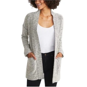 Cárdigan tejido ojo de pájaro capa marina FLAW talla mediana - Imagen 1 de 16