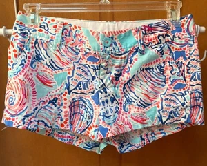 Lilly Pulitzer Walsh Short Womens Size 2 Shell Me About It Print Cotton - Picture 1 of 3