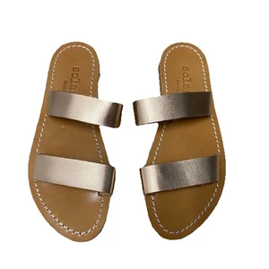 Solange sandals us 8.5 / 39 made in Greece leather shimmer slip on shoes - Picture 1 of 8