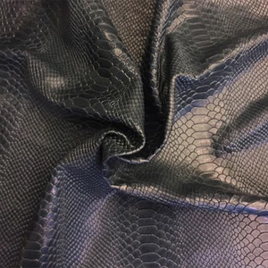 Blue Snakeskin Embossed Genuine Leather Hides Upholstery Fabric Craft Material - Picture 1 of 7