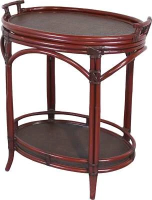 Mesa Bandeja Extraíble Bastón Bambú Hollywood Regency De Colección Foto 1 de 4