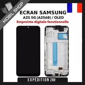 ECRAN OLED VITRE TACTILE SUR CHASSIS POUR SAMSUNG A25 5G (SM-A256B) NOIR - Zdjęcie 1 z 2