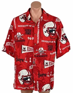 Camisa REYN SPOONER Nebraska Huskers Fútbol Rayón Aloha Talla L Rojo Rayón - Imagen 1 de 8