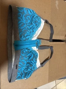 Reggiseno Kensie Taglia S Turchese Senza Fili Sfoderato Chiusura Anteriore Lingerie Regolabile - Foto 1 di 3