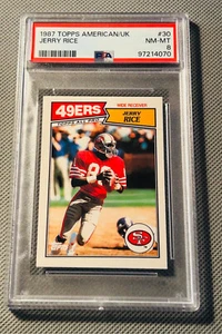 Jerry Rice 1987 Topps American/UK #30 PSA 8 NM-MT San Francisco 49ers Card - Picture 1 of 2