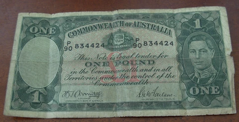 Australia ND (1938-52) 1 Pound Circulated Note Cover