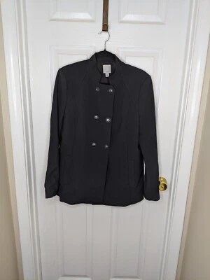 Halogen Women's Blazer Jacket Black Double Breasted Pockets Tailored Lined LARGE - Image 1 of 4
