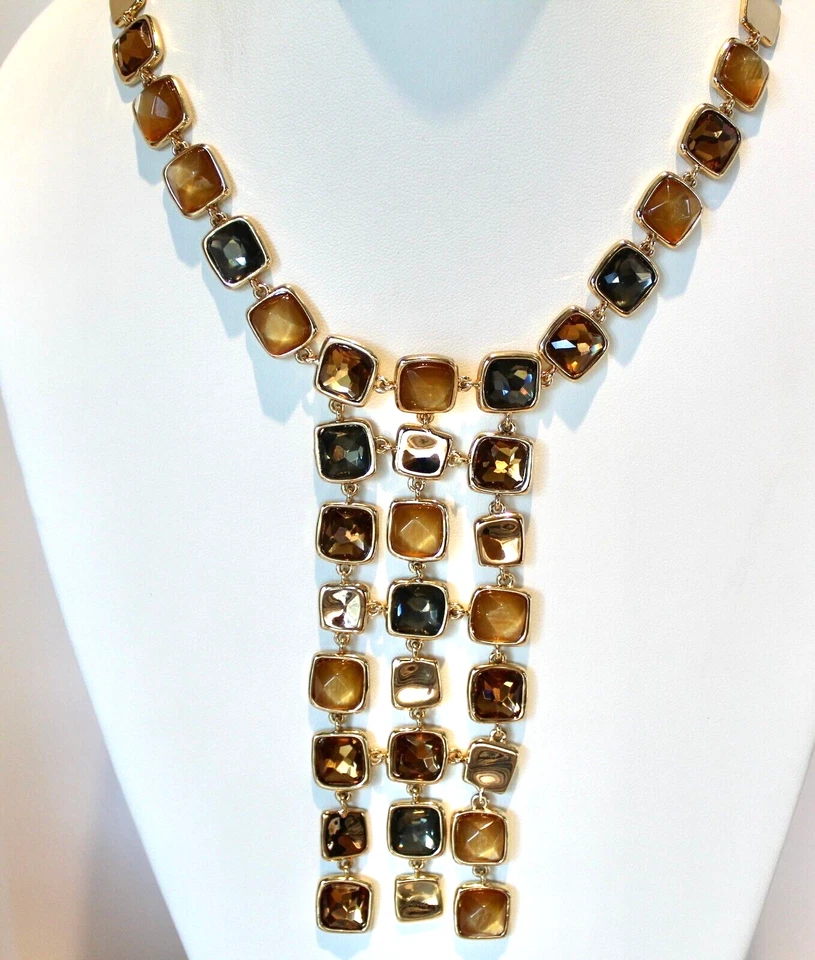 Collar Robert Lee Morris Soho Cuadrado Facetado Cascada 21" N184 Foto 1 de 3