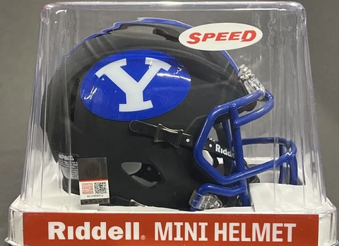 Brigham Young Cougars BYU NCAA Replica Speed Mini Football Helmet Riddell BLACK Cover