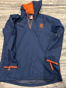 Youth Nike Detroit Tigers Hooded Nylon 1/4 Zip Windbreaker Jacket Hoodie Sz XL - Picture 1 of 8