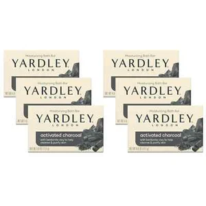 Yardley London Moisturizing Bath Bar Activated Charcoal 4oz. - Pack of 6 - Picture 1 of 3