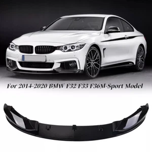 Gloss Black Performance Front Lip Splitter Kit For 14-20 BMW F32 F33 F36 M Sport - Picture 1 of 9