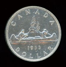 Canada Silver Dollar 1953 no shoulder fold with short water lines variety