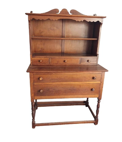 Antique Stickley Hutch With Drawers Oak Furniture Cover