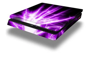 Skin for PS4 Slim Lightning Purple Playstation 4 Console - Picture 1 of 3