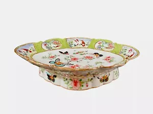 Antique 19th C. Chinese Export Canton Famille Rose Porcelain Oval Plate 12” - Picture 1 of 10