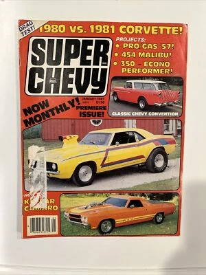 1981 January Super Chevy Magazine 1980 vs. 1981 Corvette  (MH230) Foto 1 de 3