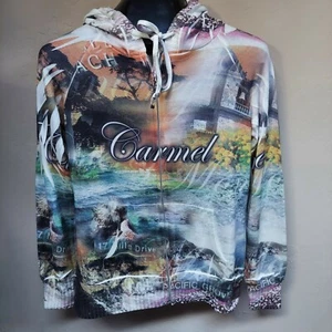 Passion Women's Full-Zip Hooded Drawstring Graphic Jacket XL Lightweight - Picture 1 of 9