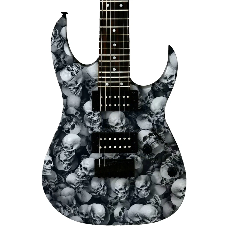 Pro Guitar/Bass Skin Skulls Axe Premium Re-Skin Vinyl Wrap reproduction - Image 1 of 1