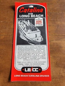 Folleto de viaje Catalina Long Beach LB/CC Royay Route Cruise Tour DE COLECCIÓN DÉCADA DE 1960 - Imagen 1 de 5