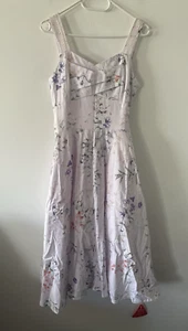 Joe Browns Dress Pale Pink Full Skirt Party Summer Knee Length Floral Size 8 NEW - Picture 1 of 13