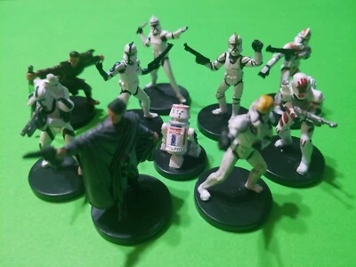 LOTE Star Wars Miniaturas Ejército República Clones Raros / Jedi / Comando - con Tarjetas Foto 1 de 2