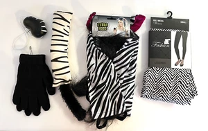 Zebra Costume- 5 Piece Zebra Kit Adult SMALL Leggings Please Read - Picture 1 of 15