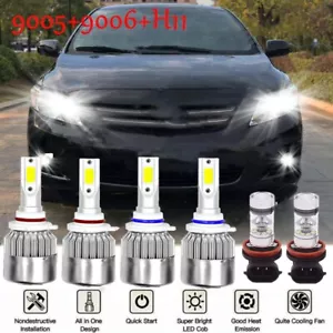 For Toyota Corolla 2009 2010 2011 2012 2013 6x LED Headlight Hi/Lo+Fog Light Kit - Picture 1 of 12