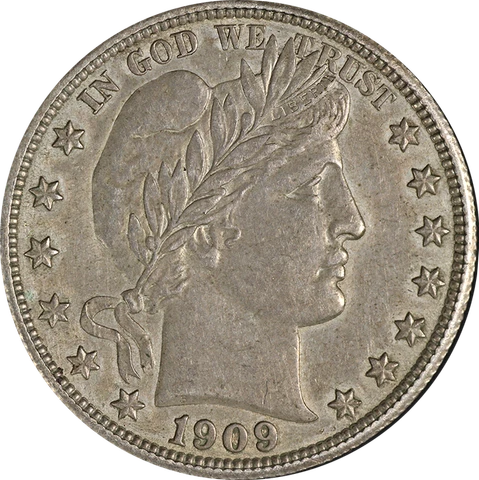 1909-P Barber Half Dollar Choice AU/BU Details Superb Eye Appeal Strong Strike Cover