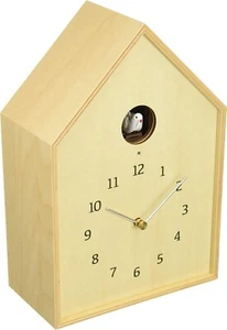 NY16-12 NT Lemnos Cuckoo Clock Analog Birdhouse Natural 18.1×26.8×9.8cm New - Picture 1 of 1