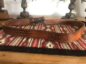 Vintage Tooled Leather Belt With Name Don size 42 Made in USA - Picture 1 of 5
