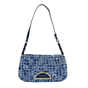 DIOR Limited Edition Malice Pearl Blue Denim Shoulder Bag - Picture 1 of 18